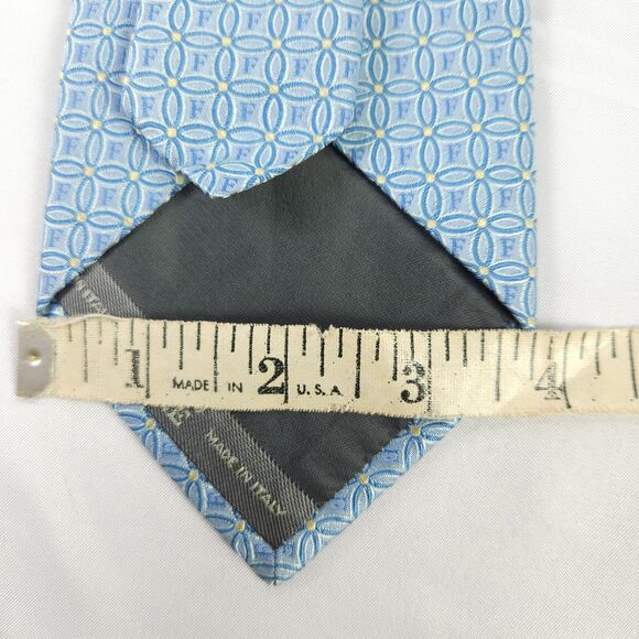 Gianfranco Ferre Blue Geometric Engram Silk Tie Made In Italy 57" x 3.75" - Picture 6 of 7